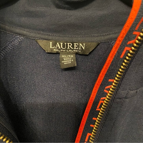 Lauren Ralph Lauren Navy and Red Zip-Up Sweater XL - Picture 4 of 10